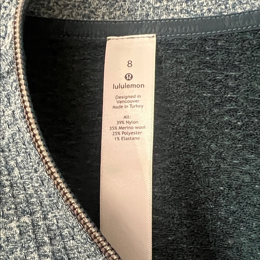 Lululemon Heathered Quarter-Zip Pullover Sweater - Blue - Size 8 - Picture 2 of 6